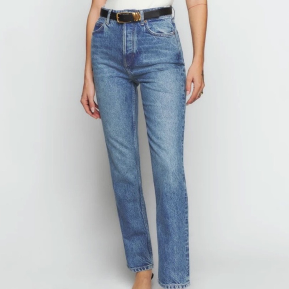 Reformation Cynthia High Rise Straight Jeans Size 27 Colorado Wash